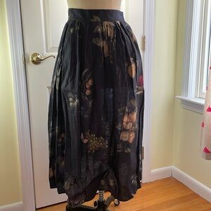 Aseedoncloud botanic print gathered skirt